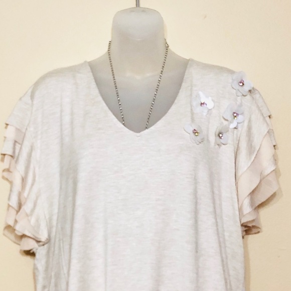 Jane & Drlancey top w/ruffles and floral d… - Picture 2 of 8